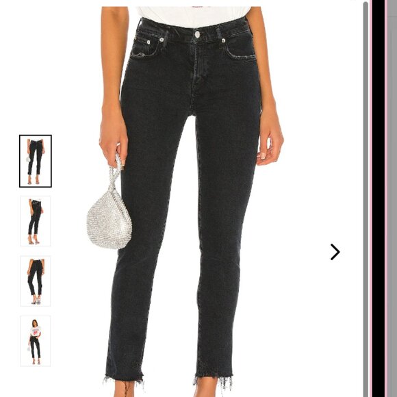 AGOLDE Toni Mid Rise Straight Cropped Jeans Feral Wash Size 25 - Picture 1 of 11